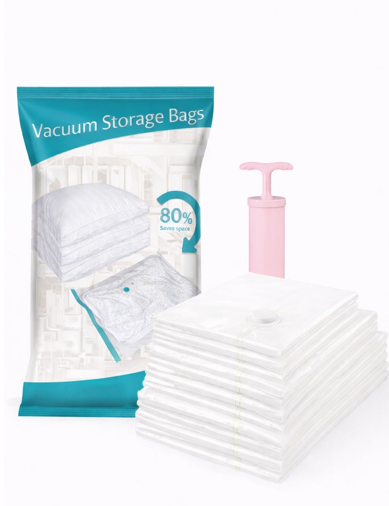 LIVVY Vacuum Storage Bags for Clothes, Blankets & Bedding – Space Saver Vacuum Seal Bags with Hand Pump | Reusable Compression Storage Bags (Pack of 9 – 3XL, 3L, 3M) - Image 1